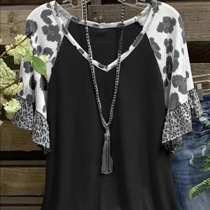 NEW Animal Print Sleeves Top